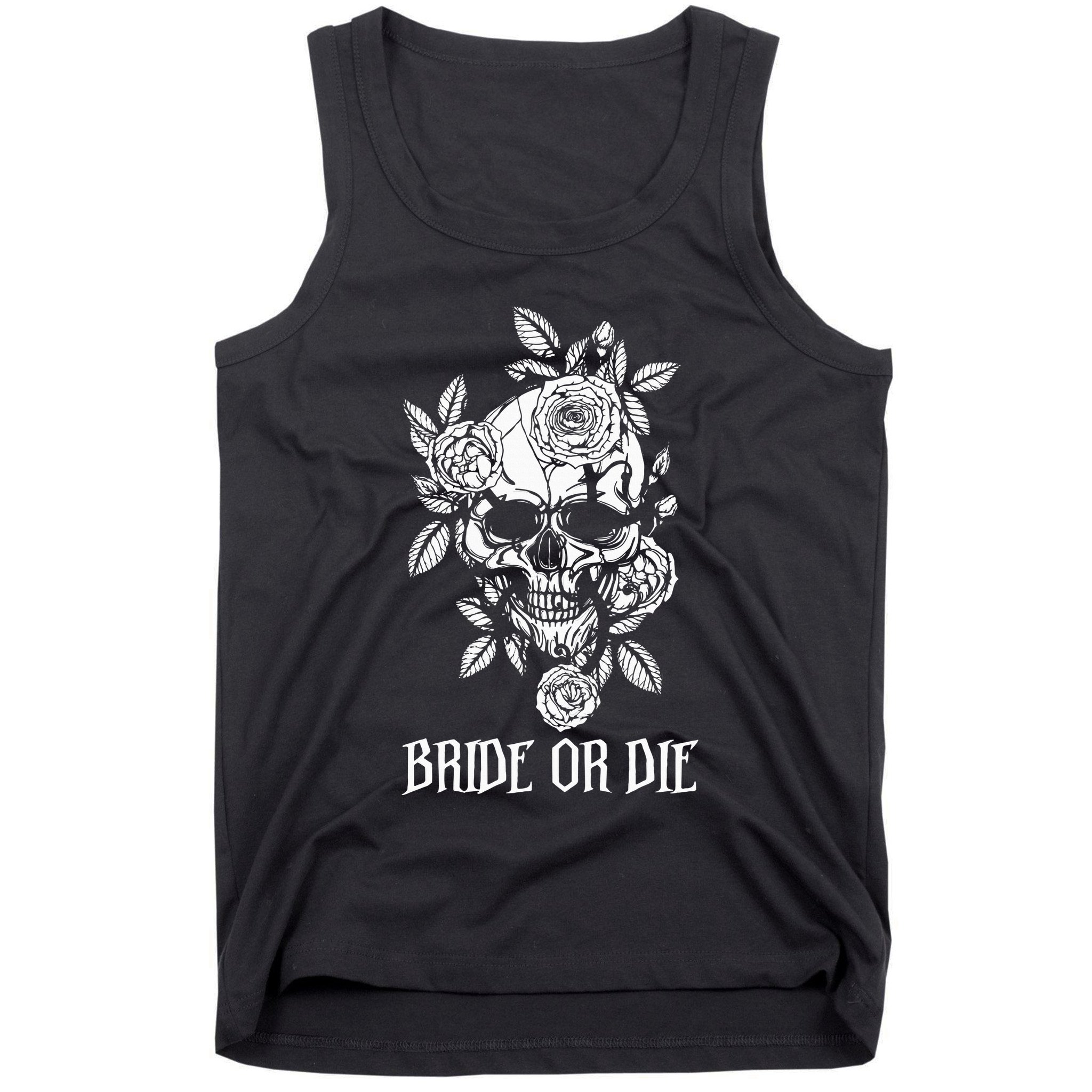 Bride Or Die Skull Halloween Themed Bachelorette Party Gift Tank Top