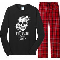 Bride or Die Skull Halloween Gothic Style Bachelorette Party Long Sleeve Pajama Set