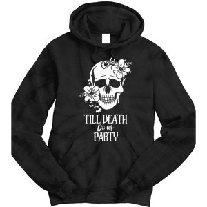 Bride or Die Skull Halloween Gothic Style Bachelorette Party Tie Dye Hoodie