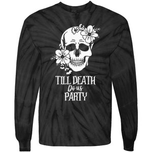 Bride or Die Skull Halloween Gothic Style Bachelorette Party Tie-Dye Long Sleeve Shirt