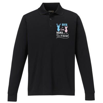 Buck Or Doe Gender Reveal Party Performance Long Sleeve Polo