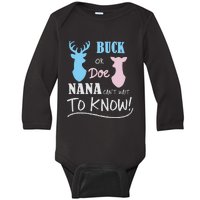 Buck Or Doe Gender Reveal Party Baby Long Sleeve Bodysuit