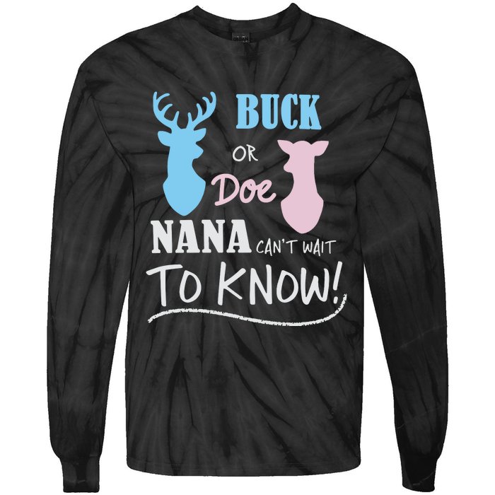 Buck Or Doe Gender Reveal Party Tie-Dye Long Sleeve Shirt