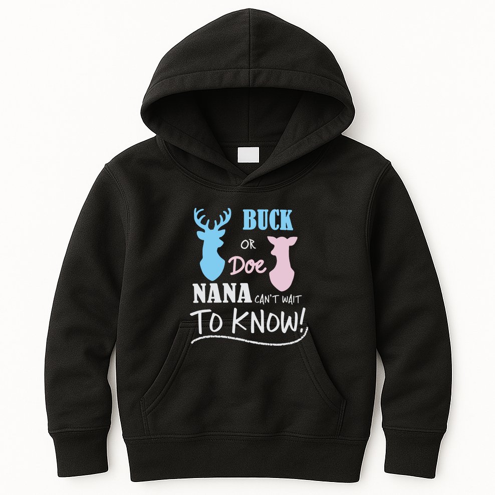 Buck Or Doe Gender Reveal Party Kids Hoodie