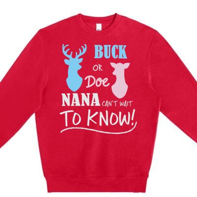 Buck Or Doe Gender Reveal Party Premium Crewneck Sweatshirt