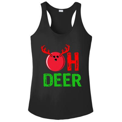 Bowling Oh Deer Gift Funny Christmas Reindeer Ladies PosiCharge Competitor Racerback Tank