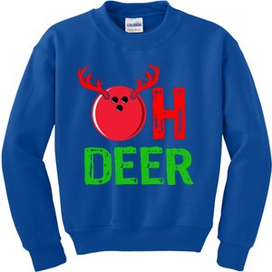 Bowling Oh Deer Gift Funny Christmas Reindeer Kids Sweatshirt