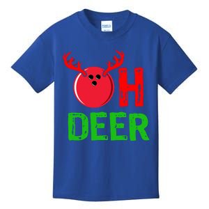 Bowling Oh Deer Gift Funny Christmas Reindeer Kids T-Shirt