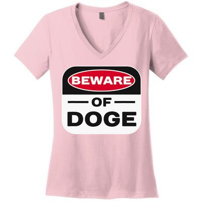 Beware Of Doge Meme Department Of Government Women's V-Neck T-Shirt