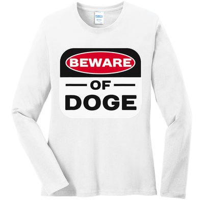 Beware Of Doge Meme Department Of Government Ladies Long Sleeve Shirt