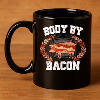 Body By Bacon 11oz C Handle Ceramic Mug