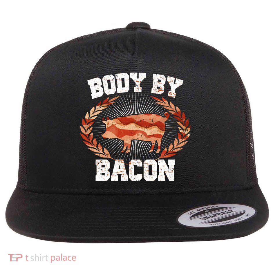 Body By Bacon Flat Bill Trucker Hat