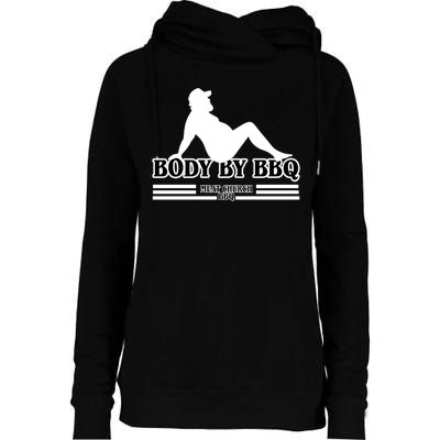 Body By BBQ Vintage Meat Church Womens Funnel Neck Pullover Hood