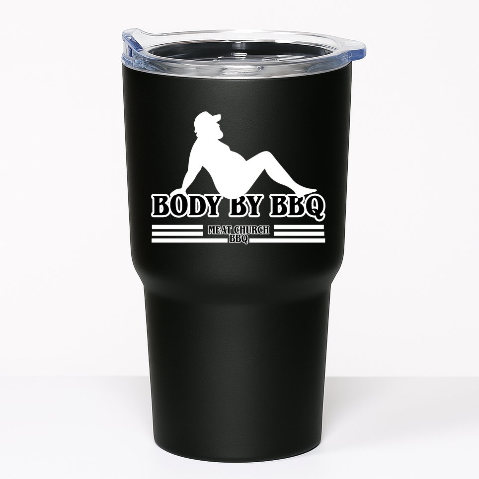Body By BBQ Vintage Meat Church Tumbler