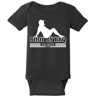 Body By BBQ Vintage Meat Church Baby Bodysuit
