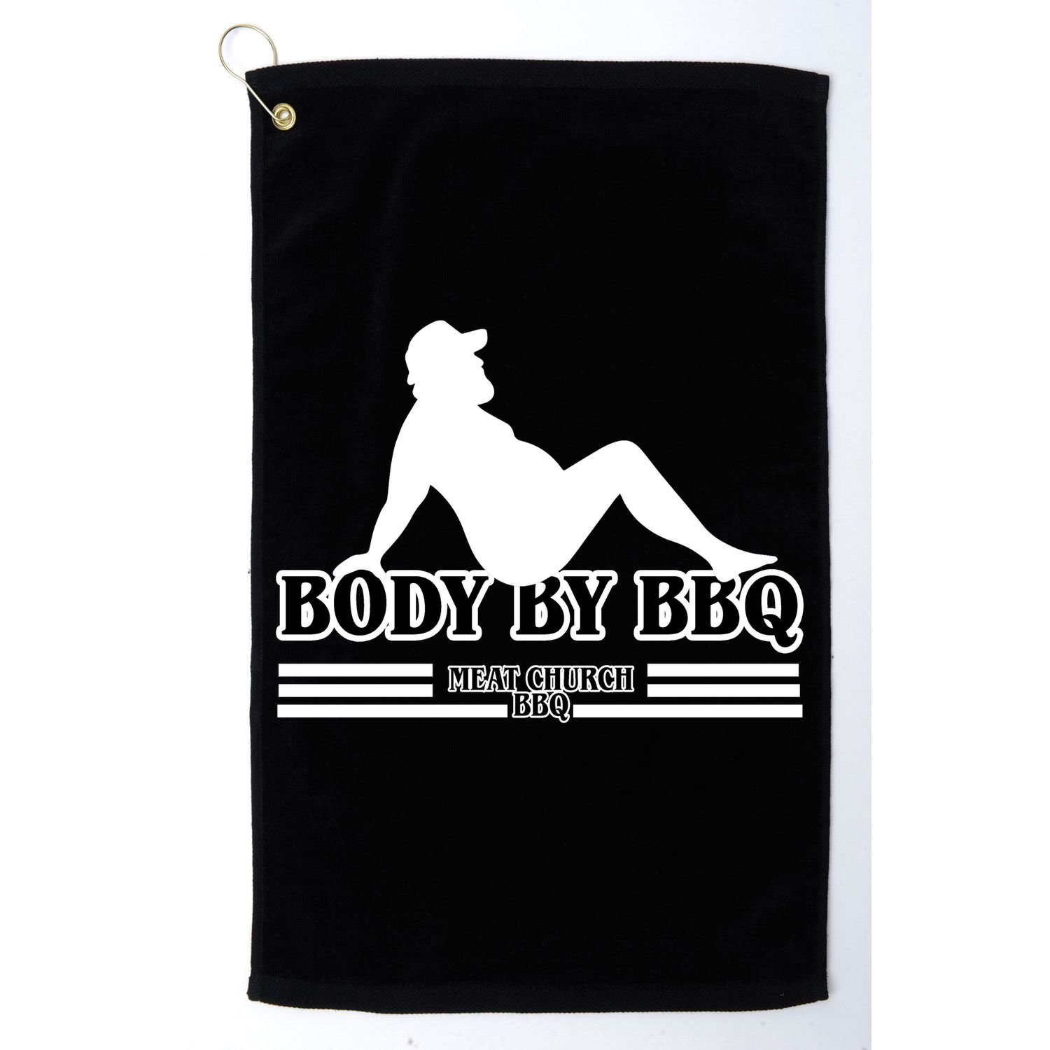 Body By BBQ Vintage Meat Church Golf Towel