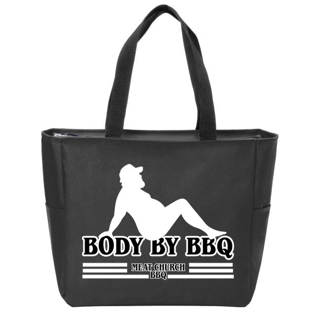 Body By BBQ Vintage Meat Church Zip Tote Bag