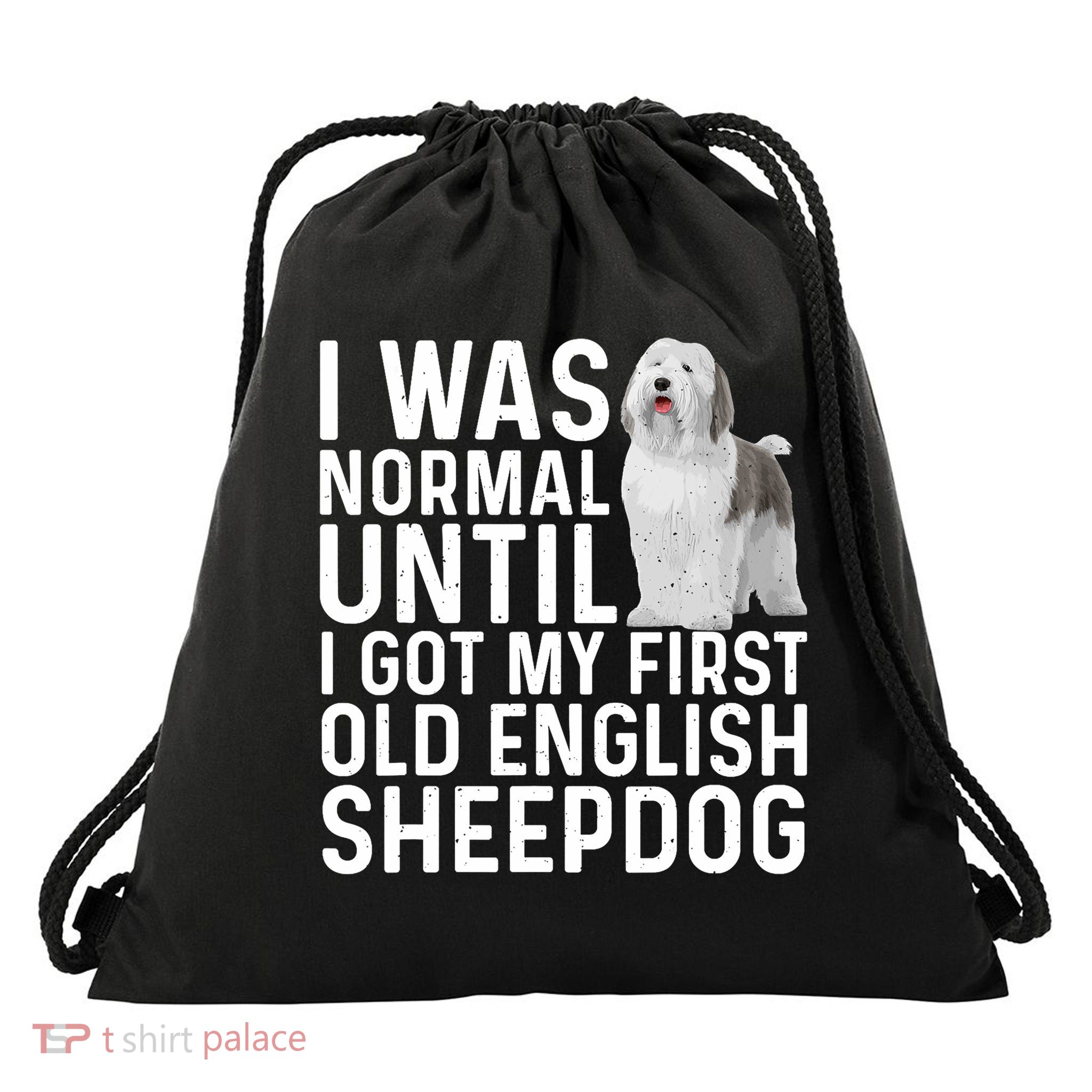 Best Old English Sheepdog Art For Women Sheepdog Lover Drawstring Bag