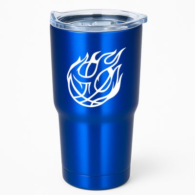 Basketball On Fire Gift Basketball Gift Tumbler