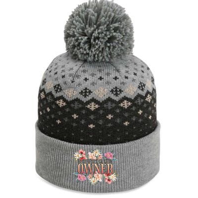 Boutique Owner Floral The Baniff Cuffed Pom Beanie