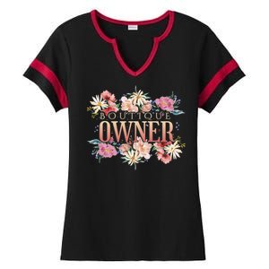 Boutique Owner Floral Ladies Halftime Notch Neck Tee