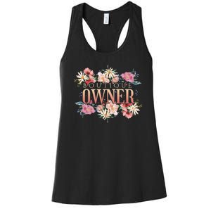 Boutique Owner Floral Women's Racerback Tank