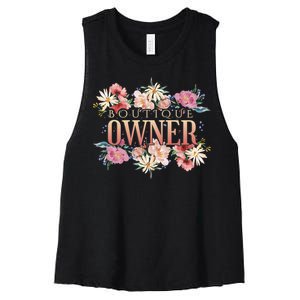 Boutique Owner Floral Women's Racerback Cropped Tank