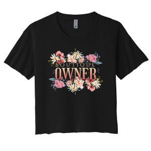 Boutique Owner Floral Women's Crop Top Tee