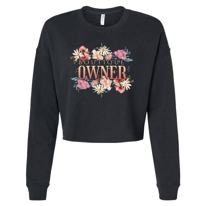 Boutique Owner Floral Cropped Pullover Crew