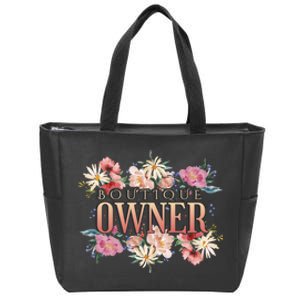 Boutique Owner Floral Zip Tote Bag