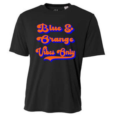 Blue Orange Football Team School Game Day Colors Cooling Performance Crew T-Shirt