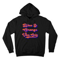 Blue Orange Football Team School Game Day Colors Hoodie