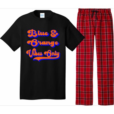 Blue Orange Football Team School Game Day Colors Pajama Set