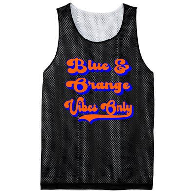 Blue Orange Football Team School Game Day Colors Mesh Reversible Basketball Jersey Tank