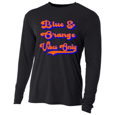 Blue Orange Football Team School Game Day Colors Cooling Performance Long Sleeve Crew