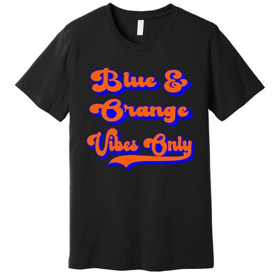 Blue Orange Football Team School Game Day Colors Premium T-Shirt