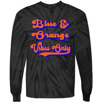 Blue Orange Football Team School Game Day Colors Tie-Dye Long Sleeve Shirt