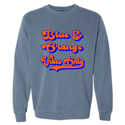 Blue Orange Football Team School Game Day Colors Garment-Dyed Sweatshirt