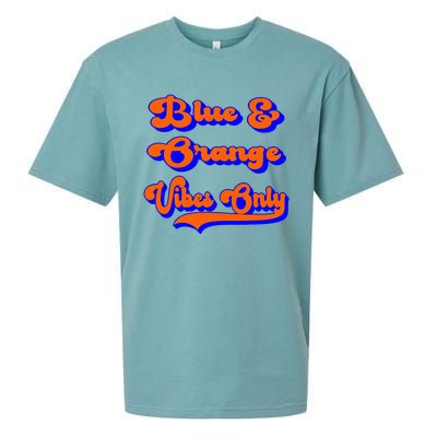 Blue Orange Football Team School Game Day Colors Sueded Cloud Jersey T-Shirt