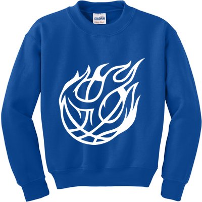 Basketball On Fire Gift Basketball Gift Kids Sweatshirt
