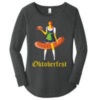 Barmaid Oktoberfest Funny German Woman Dirndl Bratwurst Women's Perfect Tri Tunic Long Sleeve Shirt