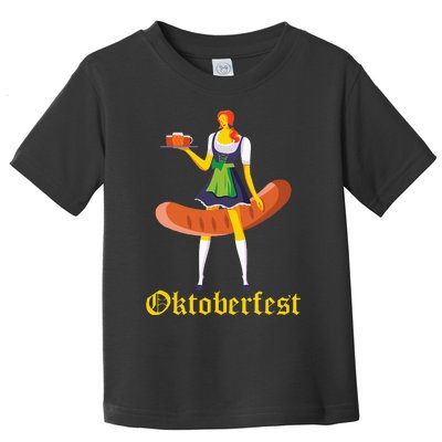 Barmaid Oktoberfest Funny German Woman Dirndl Bratwurst Toddler T-Shirt