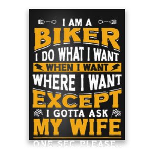 Biker Outfit Funny Motorcycle Quotes Accessories For Men Poster