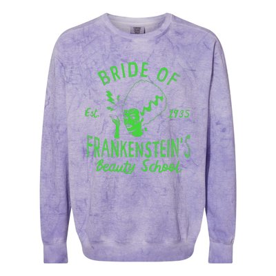 Bride Of Frankensteins Beauty School Colorblast Crewneck Sweatshirt