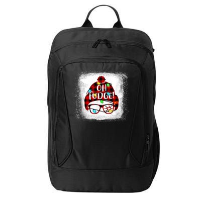 Bleached Ohfudge Funny Merry Christmas Red Plaid City Backpack