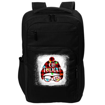 Bleached Ohfudge Funny Merry Christmas Red Plaid Impact Tech Backpack