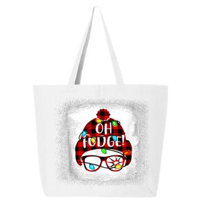 Bleached Ohfudge Funny Merry Christmas Red Plaid 25L Jumbo Tote