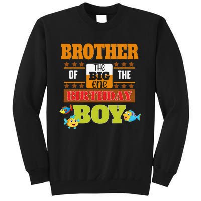 Big One Fishing Theme Brother Of The Birthday Tall Sweatshirt