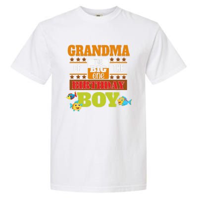 Big One Fishing Theme Grandma Of The Birthday Garment-Dyed Heavyweight T-Shirt