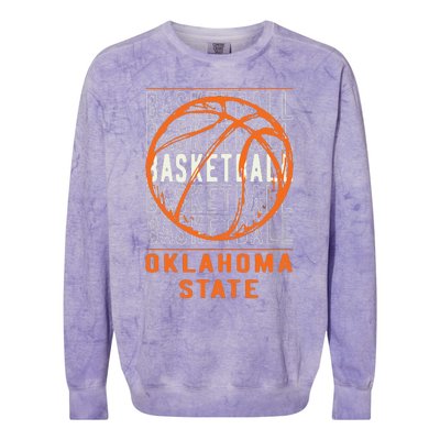 Basketball Oklahoma Funny Colorblast Crewneck Sweatshirt